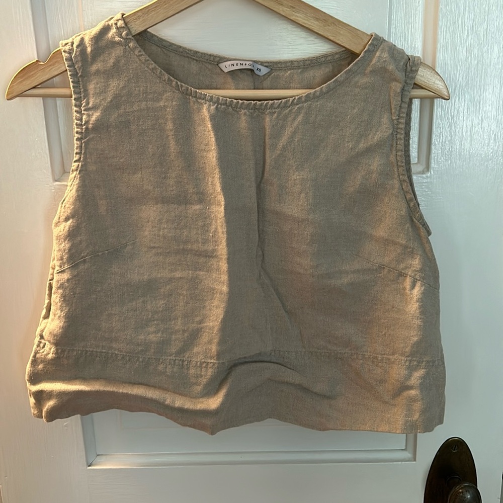 Linenfox cropped linen tank